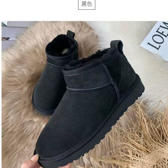 Winter Real Sheepskin Wool Women Snow Boots New Design Ladies Platform Shoes Warm Slippers Classic Ultra Mini Man Fur Ankle Boot