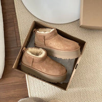 Winter Real Sheepskin Wool Women Snow Boots New Design Ladies Platform Shoes Warm Slippers Classic Ultra Mini Man Fur Ankle Boot