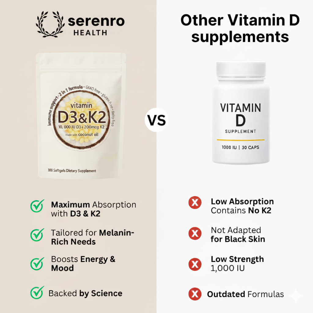 Serenro Health™ Vitamin D3 & K2 Supplement