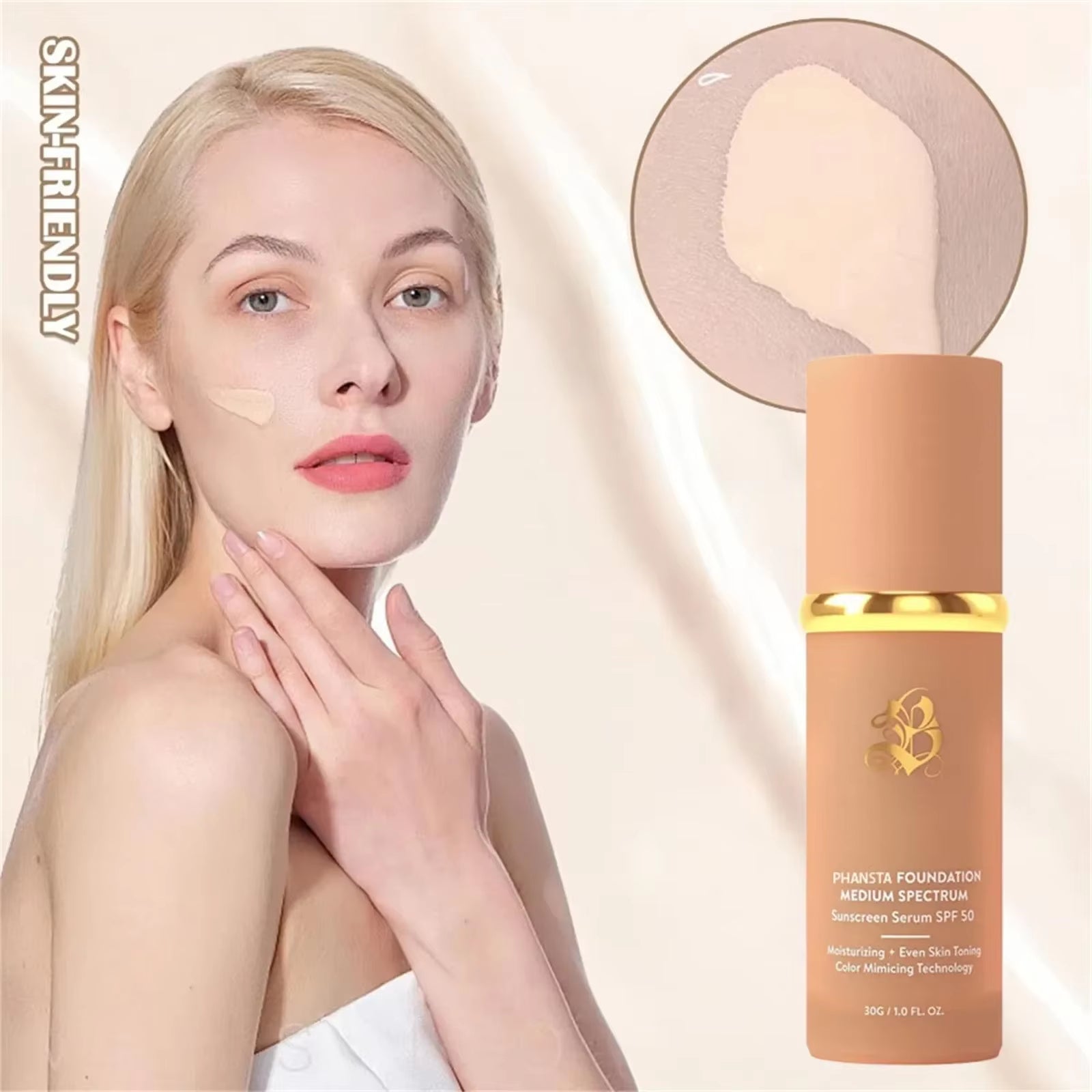 4-In-1 Foundation Magic Color Changing Foundation Liquid Soft Matte Long Lasting Hydrating Makeup Base Maquiagem Spf 50
