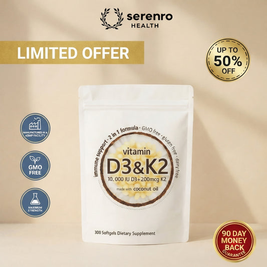 Serenro Health™ Vitamin D3 & K2 Supplement
